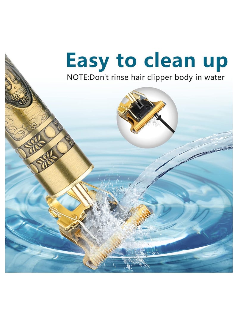 7 Piece Professional Adjustable Blade Clipper Set Gold - Image 3