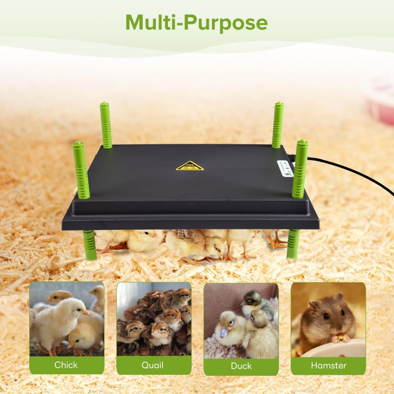 Tetuga Chick Heating Plate - 12 x 16 Inch Chicken Heater Plate for Chicks with Adjustable Height & Angle - 30W Safer Than Brooder Lamp Warms Up to 40 Chicks - Image 5