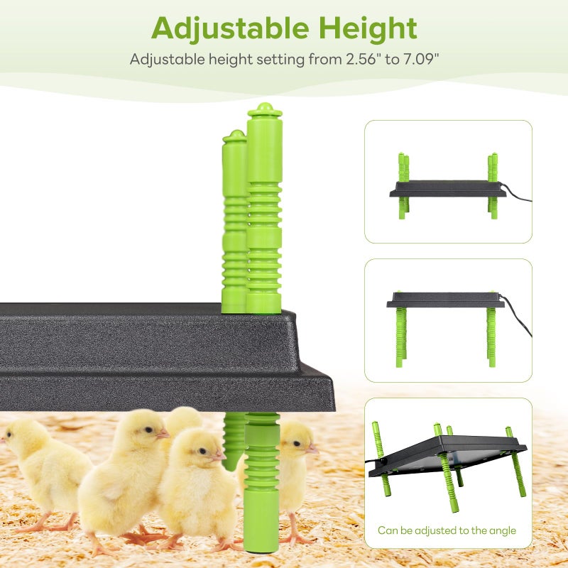 Tetuga Chick Heating Plate - 12 x 16 Inch Chicken Heater Plate for Chicks with Adjustable Height & Angle - 30W Safer Than Brooder Lamp Warms Up to 40 Chicks - Image 2
