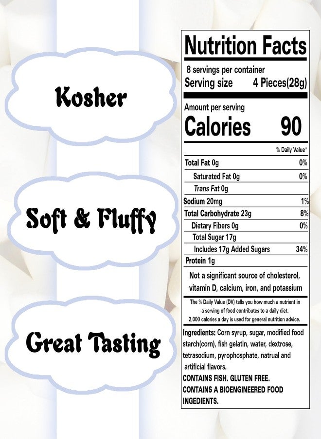 SNACKTERY Large Marshmallows - 1 lb, Vanilla Flavored,Kosher, Nut-Free, Gluten-Free - Perfect for S'mores, Camp Fire Baking, & More - Image 2