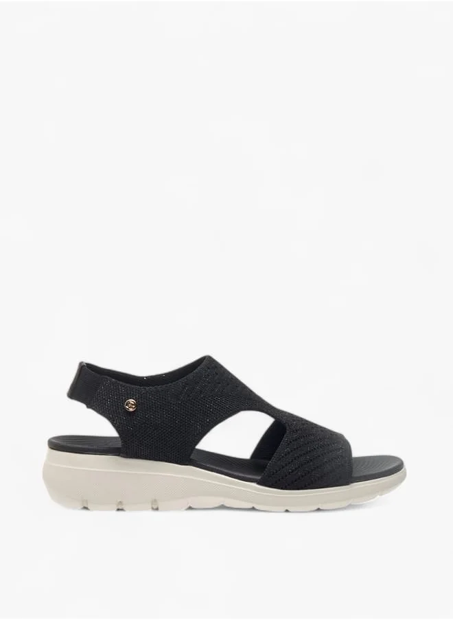 فلورا بيلا من شو إكسبرس Women's Textured Strap Sandals with Wedge Heels