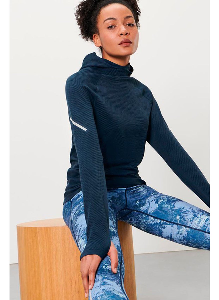 Tchibo Women Sportswear Fit Long Sleeve Running Hoodies, Navy  - Image 1