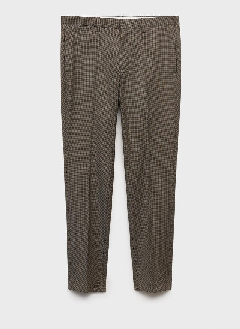 Mango Man Herringbone Structure Slim Fit Pants  - Image 5
