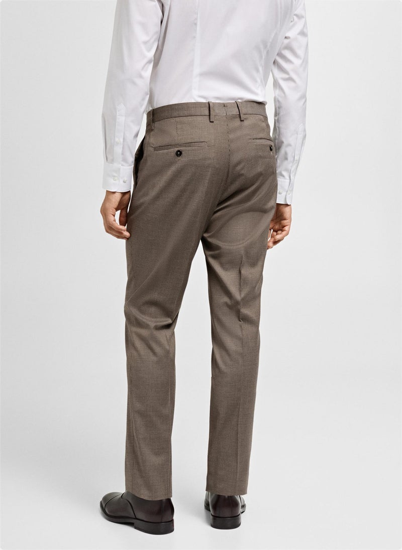 Mango Man Herringbone Structure Slim Fit Pants  - Image 2