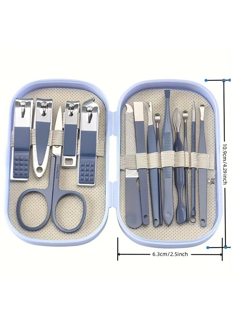 Ucanbe A Set Of 14pcs Stainless Steel Manicure And Pedicure Tools, Featuring Modern Style Concave Edge Nail Clippers And Grooming Tools, Including A Portable Storage Box - A Unisex Odorless Nail Care Kit  - Image 5