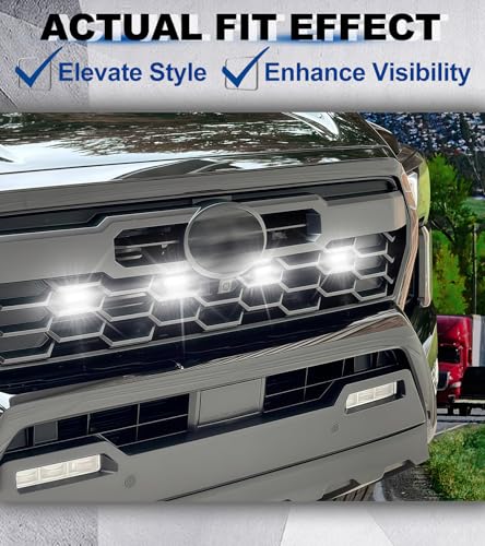 NEOXIST Direct-Snap LED Grill Lights for 2024 2025 2026 Toyota Tacoma 4th Gen Accessories Raptor Grille Light Bar, Only Fits TRD Sport/Off Road/PreRunner (White) - Image 4