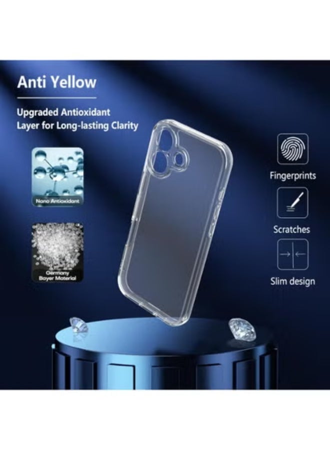 JAJEEK Designed for iPhone 17 Case – Clear Slim Shockproof Protective Cover with Anti-Yellowing Finish, Military-Grade Drop Protection & [2 Pack] 9H Tempered Glass Screen Protectors, Fingerprint Unlock Support - Image 3