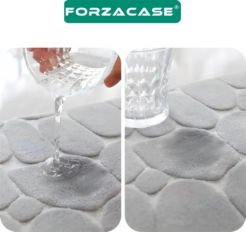 فورزاكاس Bathtub Toilet Front and Top 3 Piece Non-Slip Memory Foam Bath Mat - FC795