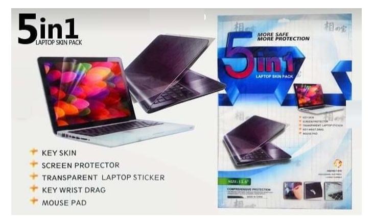 5 in 1 Comprehensive Protection Stickers of Computer, 15.6 Inches - Clear - Image 1