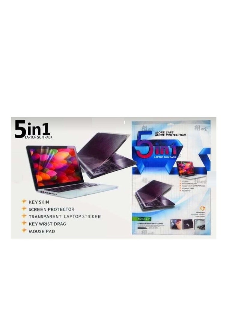 Generic - 5 in 1 Comprehensive Protection Stickers of Computer, 15.6 Inches - Clear - Image 1
