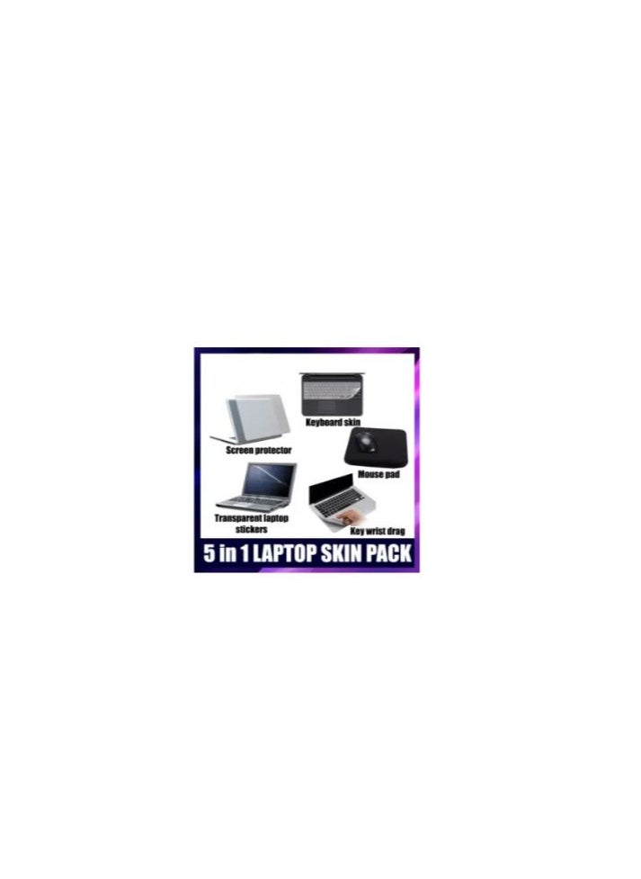 Generic - 5 in 1 Comprehensive Protection Stickers of Computer, 15.6 Inches - Clear - Image 1