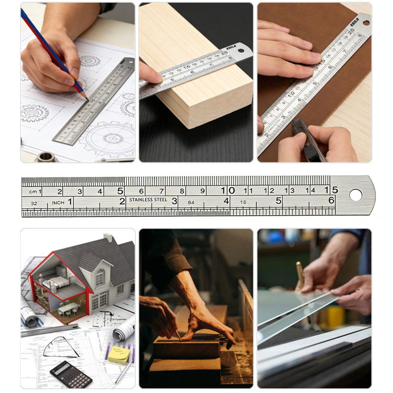 500mm Dual Scale Engineering Drafting Ruler Steel Construction Metric Imperial Accuracy - Image 3