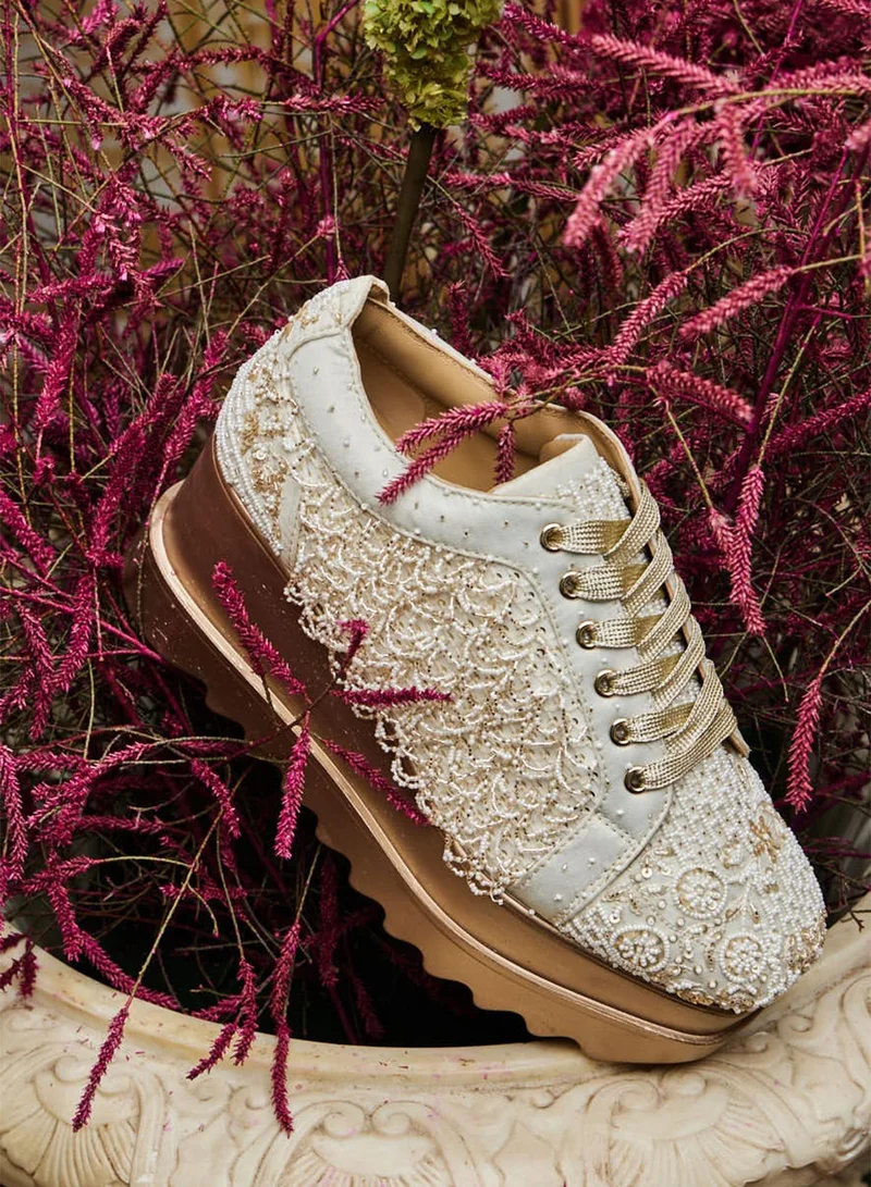 Anaar Anaar Checkmate WEDGE SNEAKERS, Womens Festive, Special Occasion and Partywear Premium Shoes
