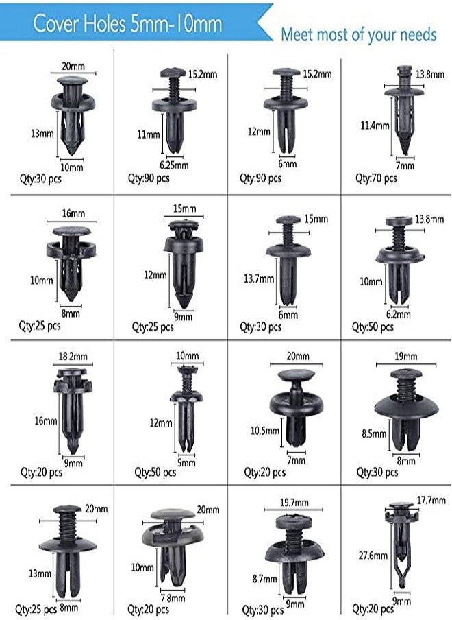 E COMMERCE  BAG 625 Pieces Car Push Retainer Clips & Plastic Fasteners Kit, Sturdy And Durable Nylon Material Universal Fit Kit For All Vehicles  - Image 4