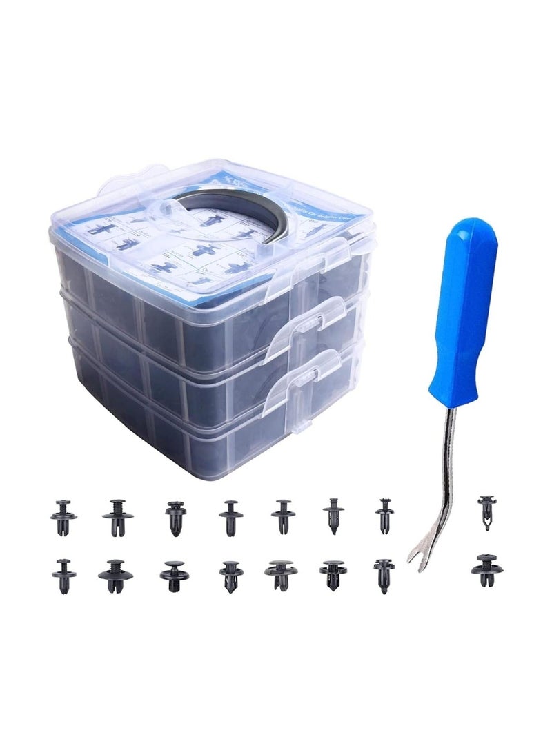 E COMMERCE  BAG 625 Car Retainer Clips Assortment Kit 16 Sizes Automotive Fasteners Push Rivet Set Universal Bumper Trim - Image 1