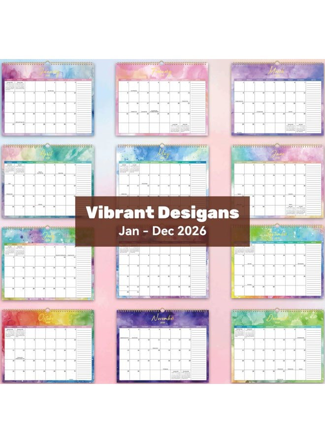 PIOOJK 2026 Wall Calendar 12 Months, Wall Calendar from January 2026 to December 2026, Large Hanging Calendar with Thick Paper, Perfect for Office and Home Monthly Organizing & Planning, 14"x11" - Image 2