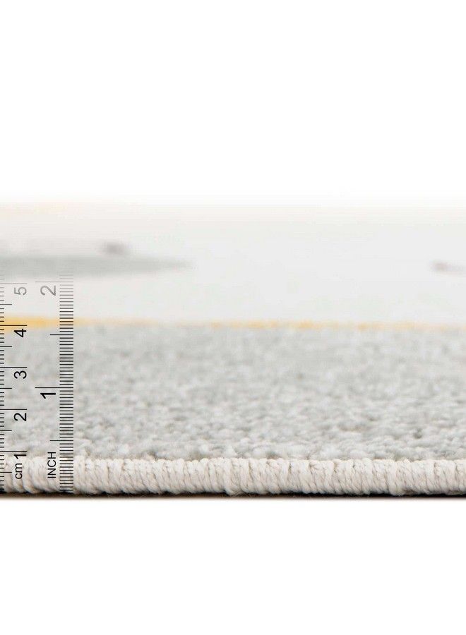 Unique Loom Whimsy Kids Collection Area Rug Smiling Sunshine (Round 3' 3" X 3' 3" Gray Yellow) - Image 5