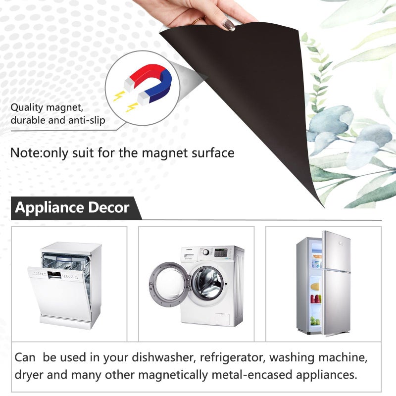 BOENLE Green Sage Eucalyptus Leaves Dishwasher Magnet Cover Sticker Magnetic Refrigerator Panel Front Door Fridge Microwave Decal Decorative - Image 3