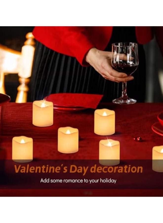 24 Pieces - Realistic Bright and Waving Tea Candles, Flameless Battery Operated LED Candles - Image 2