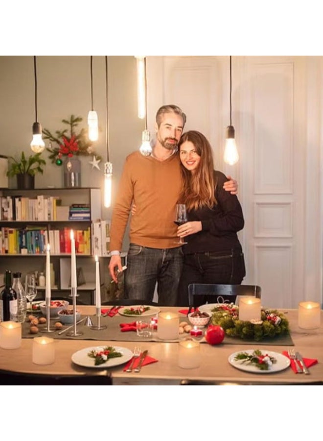 24 Pieces - Realistic Bright and Waving Tea Candles, Flameless Battery Operated LED Candles - Image 3