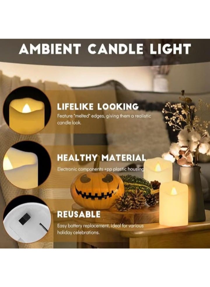 24 Pieces - Realistic Bright and Waving Tea Candles, Flameless Battery Operated LED Candles - Image 4