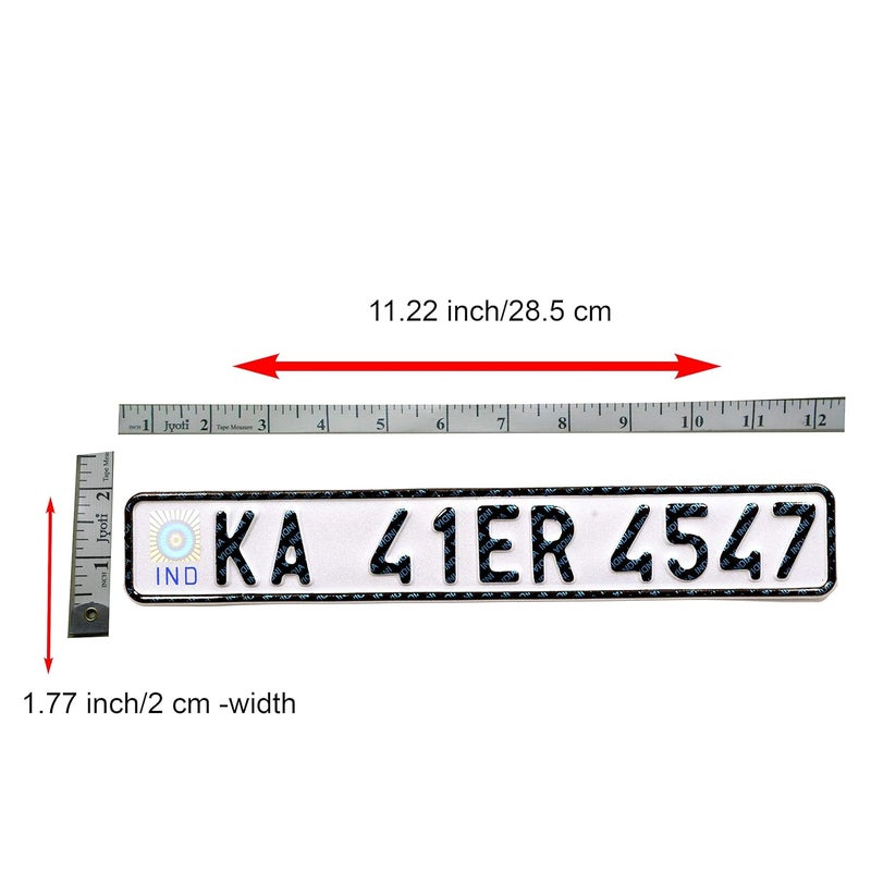 INNOVQARAJ Embossed Aluminium Ind Number Plate for Bike| Fancy | No Bar or Serial Code| for Old Bike Only (White) - Image 5