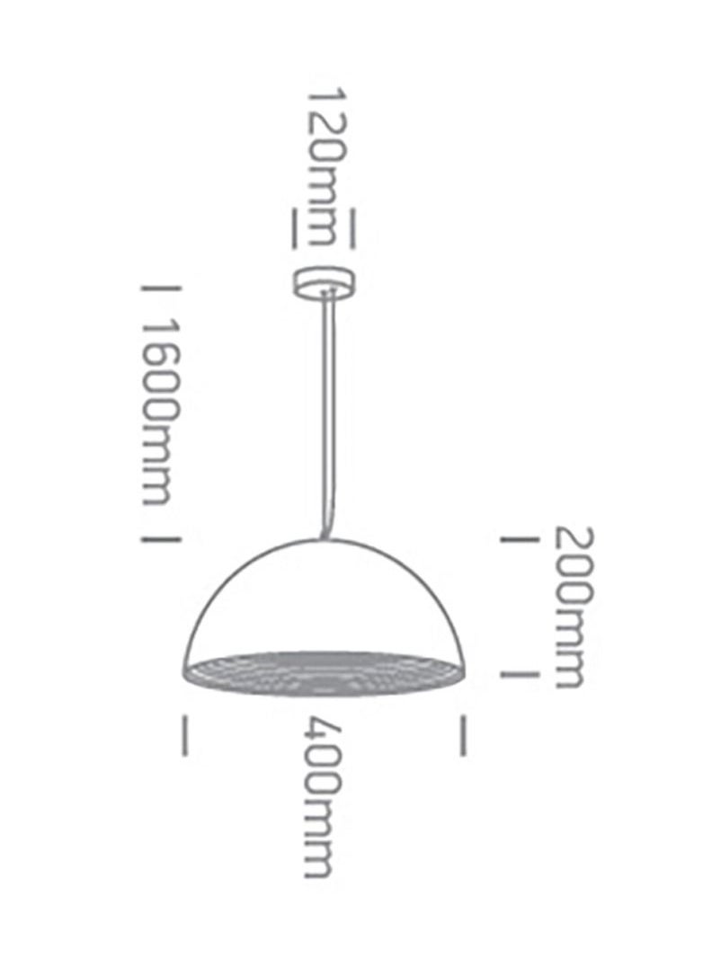 Generic Dome Modern Shade Suspension Light,Dining Table Suspension,Bar Light,Kitchen Suspension,Diameter 40 cm,Circular,E 27 Socket,Black - Brass Finish,Cable Height Adjustable Up to 1.6 meters  - Image 2