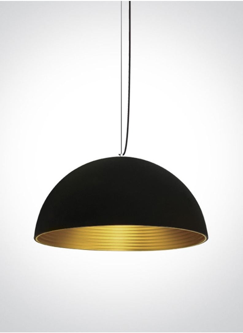 Generic Dome Modern Shade Suspension Light,Dining Table Suspension,Bar Light,Kitchen Suspension,Diameter 40 cm,Circular,E 27 Socket,Black - Brass Finish,Cable Height Adjustable Up to 1.6 meters  - Image 1
