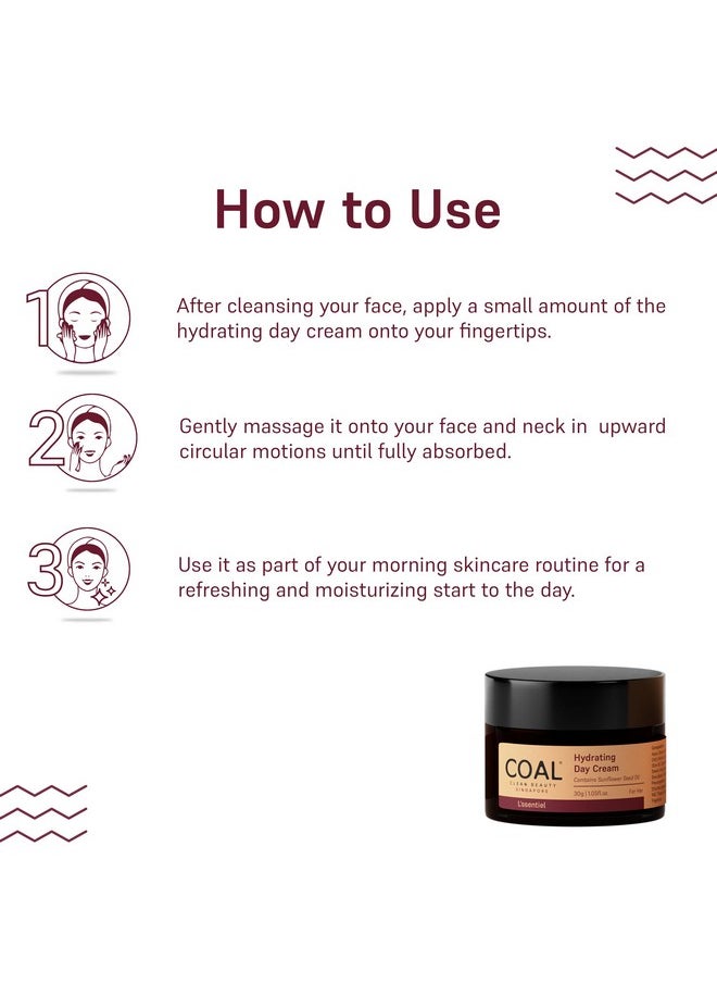COAL CLEAN BEAUTY - Hydrating Day Cream With Hyaluronic Acid & Cocoa-Shea Butter | Moisturizes & Hydrates Skin | Women | All Skin Types | 30G - Image 1