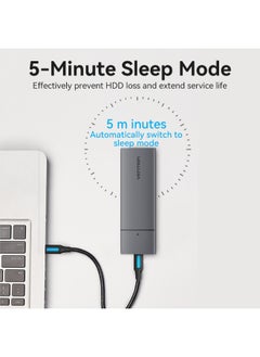 VENTION VENTION M.2 NVMe SSD Enclosure (USB 3.1 Gen 2-C) Gray Aluminum Alloy Type Model # KPGH0  - Image 2
