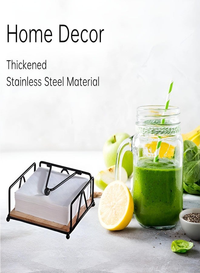 GWEOBZ Napkin Holder for Table, Square Metal Napkin Holder with Weight Arm for Kitchen Countertop (Black) - Image 4
