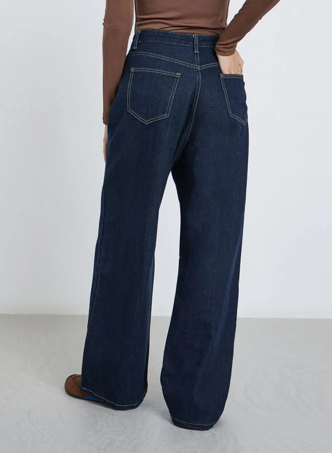 Styli Styli High Rise Wide Leg Jeans