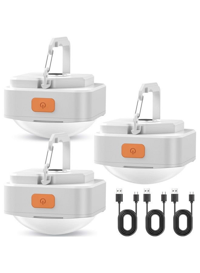 FLY2SKY 3 Pcs White Camping Light Tent Lights Portable Rechargeable Led Camping Light Survival Gear Camping Accessories Camping Equipment For Hiking Backpacking Fishing Hurricane Emergency Outage - Image 1