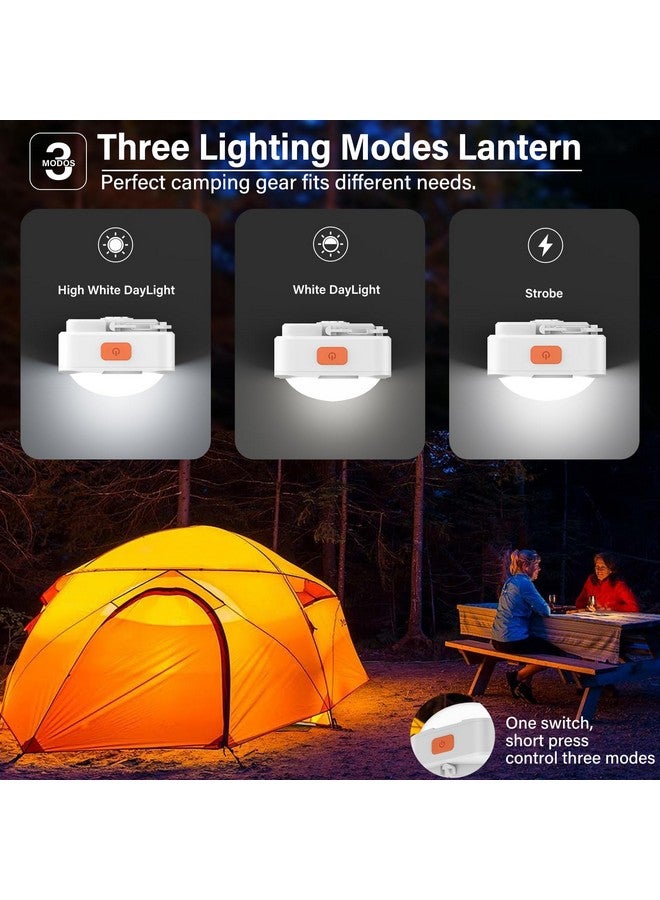 FLY2SKY 3 Pcs White Camping Light Tent Lights Portable Rechargeable Led Camping Light Survival Gear Camping Accessories Camping Equipment For Hiking Backpacking Fishing Hurricane Emergency Outage - Image 4
