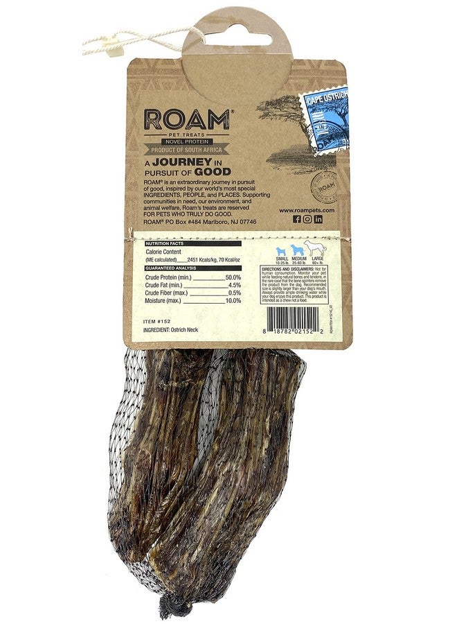 ROAM Pet Treats Ossy Cuts - Ostrich Neck Dog Chew for Small to Medium Dogs, 1.4 Ounce Pack of 3 - Contains 6 Chews Total - Image 2
