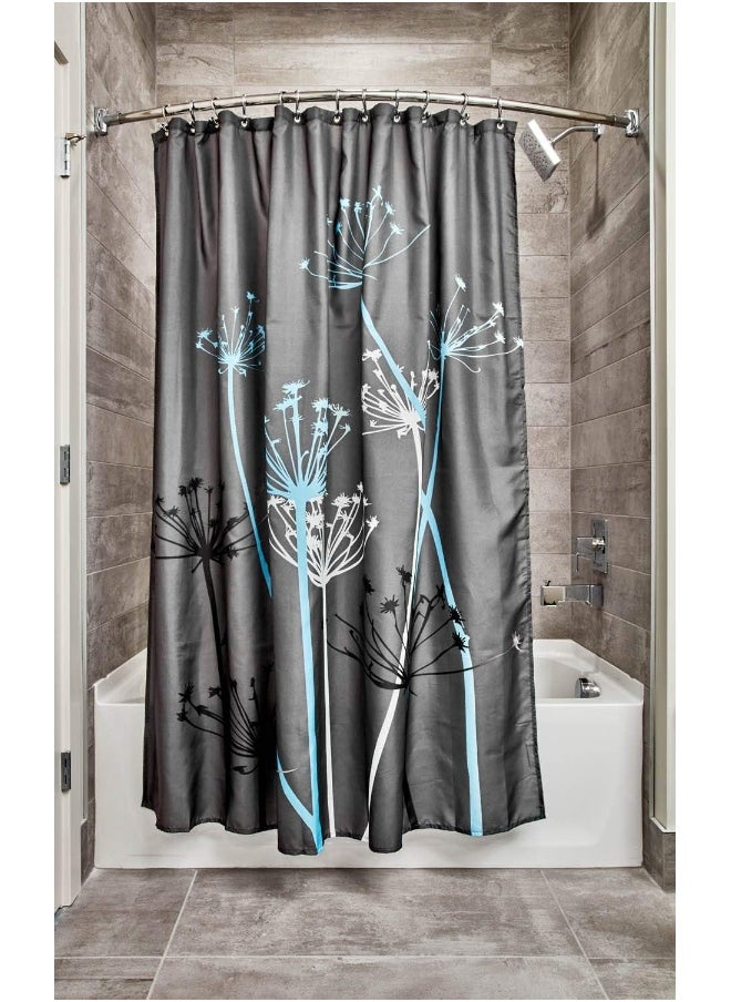 InterDesign - iDesign Thistle Floral Fabric Bathroom Shower Curtain - 72" x 72", Gray/Blue - Image 1