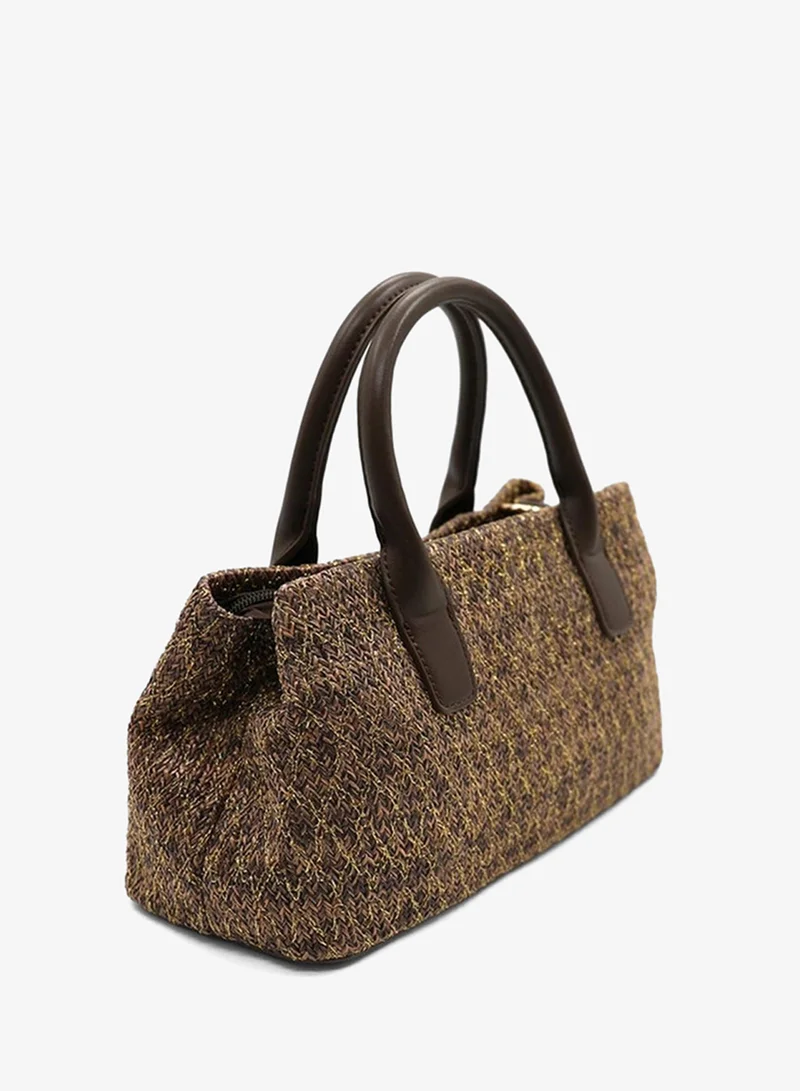 مارينا جالانتي Marina Galanti Atzara Woven East West Handbag - Dark Brown