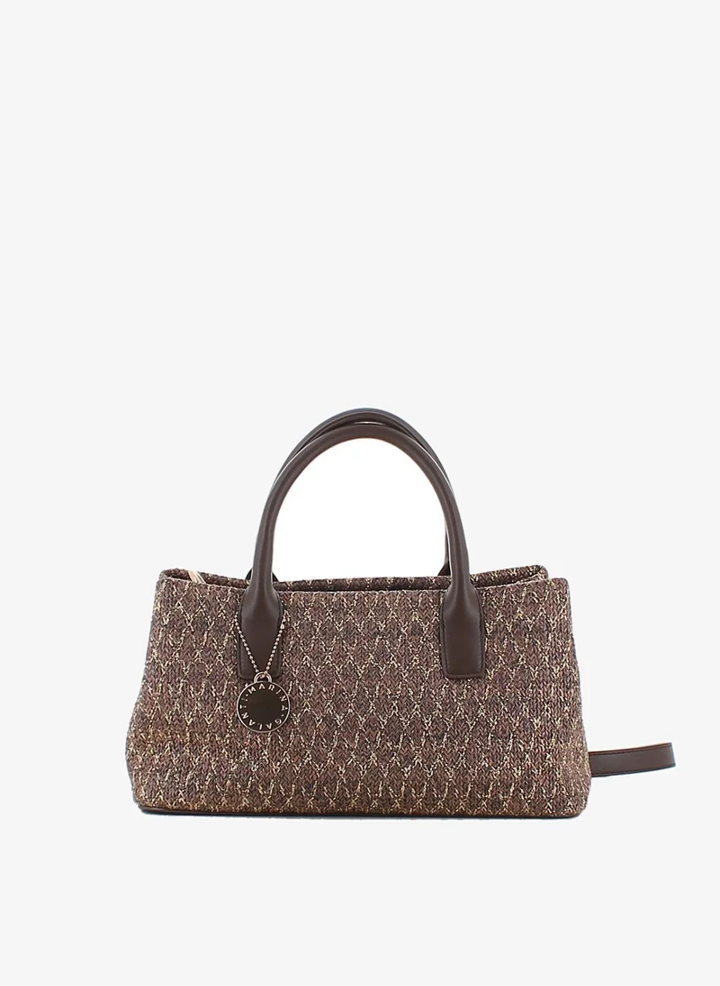 مارينا جالانتي Marina Galanti Atzara Woven East West Handbag - Dark Brown