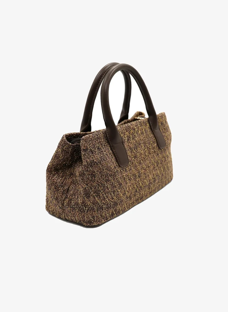 مارينا جالانتي Marina Galanti Atzara Woven East West Handbag - Dark Brown