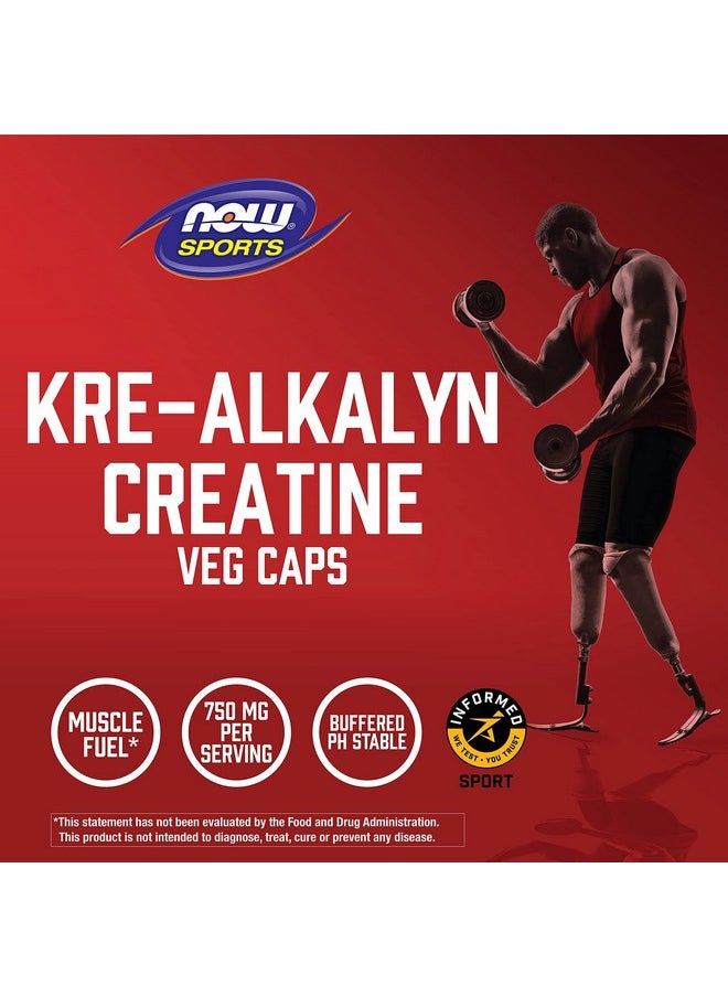 now Sports Nutrition Krealkalyn Creatine 750 Mg Mass Building*/Energy Production* 120 Veg Capsules  - Image 5