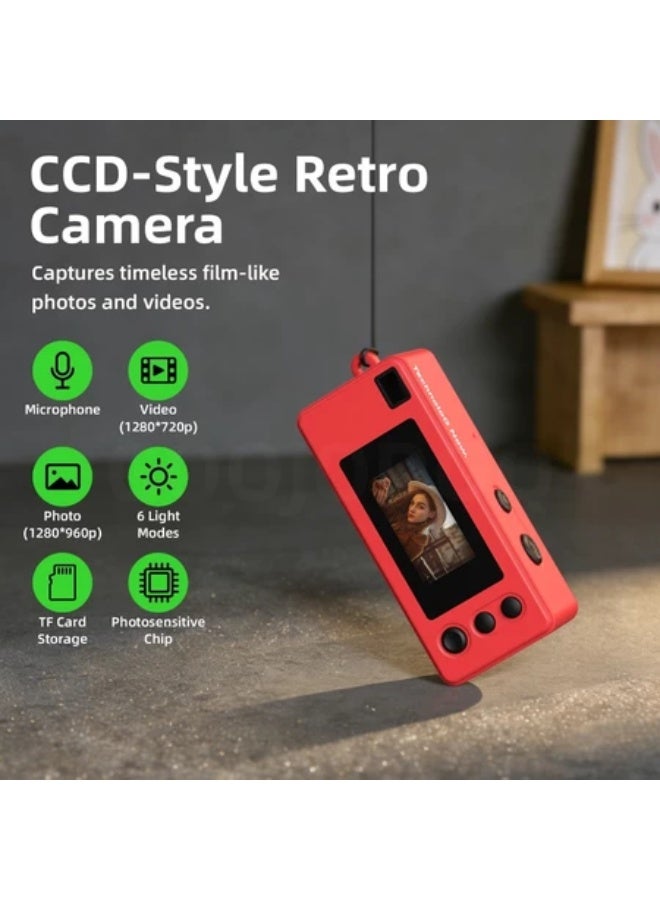 جوجودوك كاميرا جوجودوك رقمية صغيرة بإصبع الإبهام بتصميم قديم CCD مع قلادة سلسلة مفاتيح، تدعم بطاقة TF بسعة 32 جيجابايت - Image 2