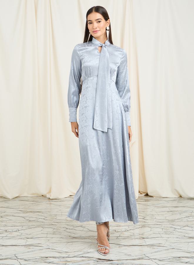 Styli Satin Tie-Neck Dress  - Image 1