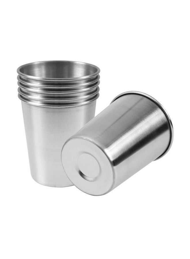 EVERMARKET 6 Pack 8 Ounce 230ml Stainless Steel Cups Shatterproof Pint Drinking Cups Metal Drinking Glasses for Kids and Adults - Image 1