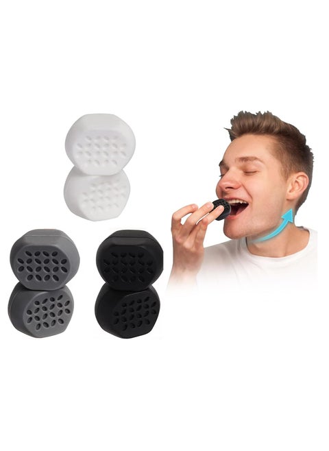 Jawline Exerciser for Men Women 3 Resistance Levels Silicone Jaw Exerciser Tablets Powerful Jaw Trainer for Beginner, Intermediate Advanced Users 6 pcs