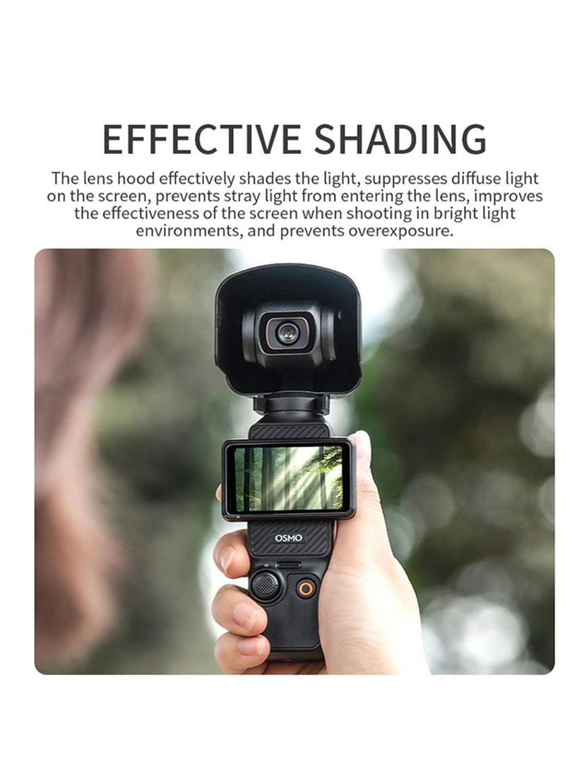 Generic Camera Sunshade for DJI Osmo Pocket 3, Gimbal Lens Hood with Protective Cover Set for DJI Osmo Pocket 3, Gimbal Camera Accessories for DJI Osmo Pocket 3, Black  - Image 4