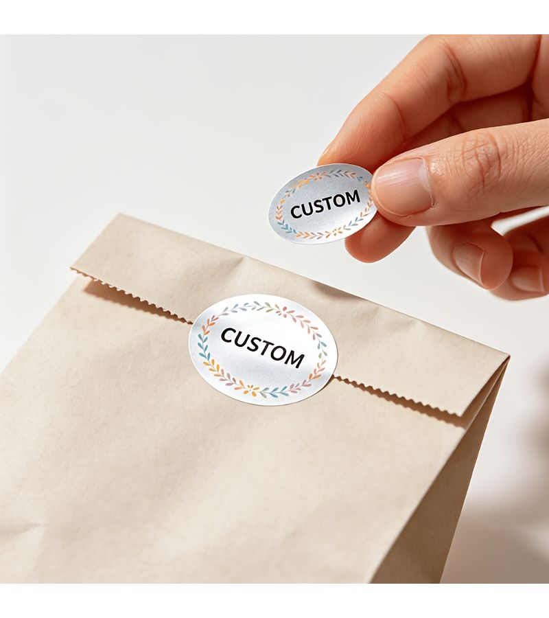 600Pcs 0 98 Inch By 0 63 Inch Oval Silvery Labels Scratch Resistant Custom Multi Size For Bottles Cans Gift Boxes Shops Businesses And Price Tags - Image 5