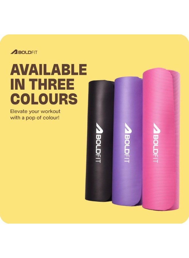 BOLDFIT BOLDFIT NBR Yoga Mat For Women & Men-10mm Thick Non Slip Exercise mat For Home-Gym Workout Purple 10 mm Yoga Mat  - Image 4