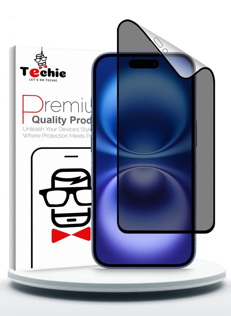 Techie Apple iPhone 16  Full Cover Matte Ceramic Privacy Screen Protector - Explosion-Proof, Anti-Bubble, Anti-Fingerprint - Image 1