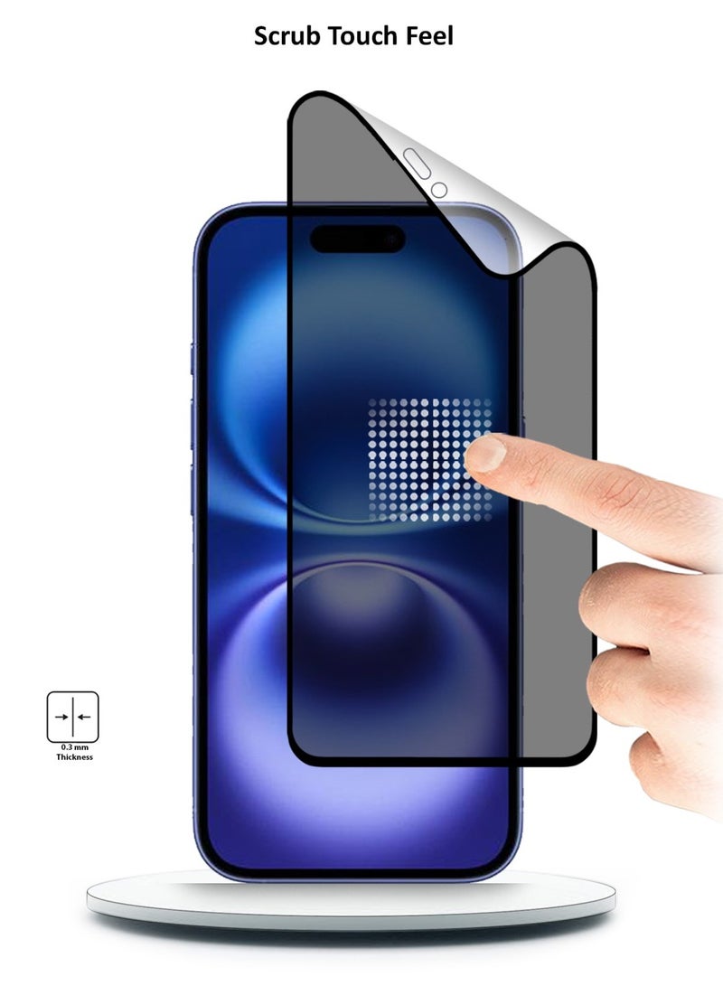 Techie Apple iPhone 16  Full Cover Matte Ceramic Privacy Screen Protector - Explosion-Proof, Anti-Bubble, Anti-Fingerprint - Image 3