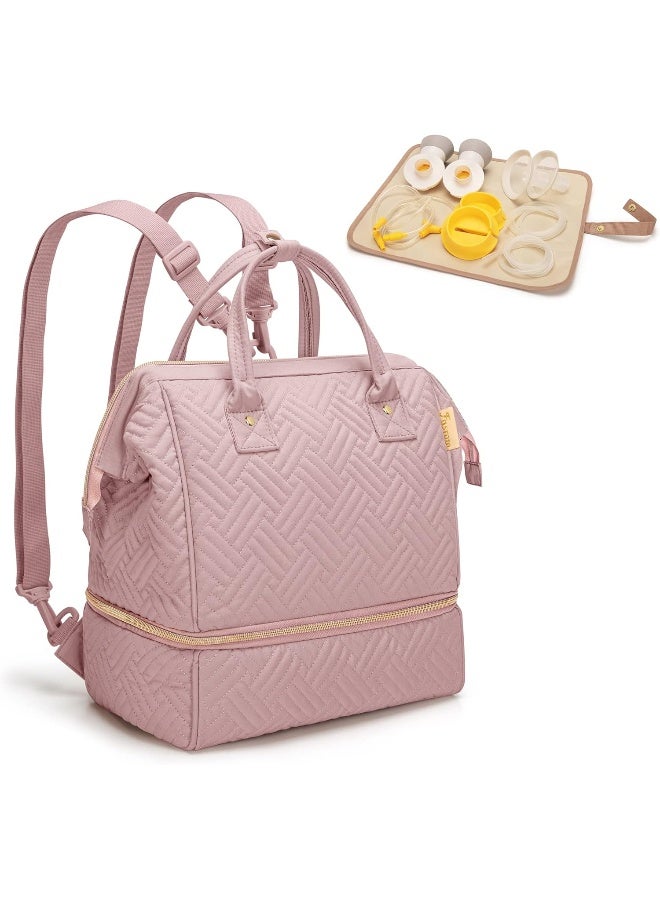 Fasrom Small Breast Pump Bag Backpack with Cooler Compatible with Medela and Elvie Pumps - Image 1